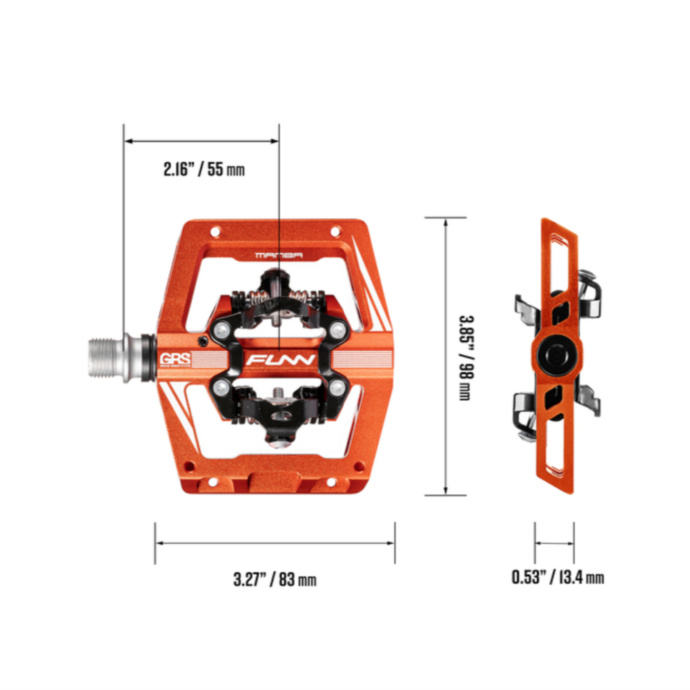 FUNN Pedal - Mamba S - Two Side Clip MTB Pedals SPD - Red