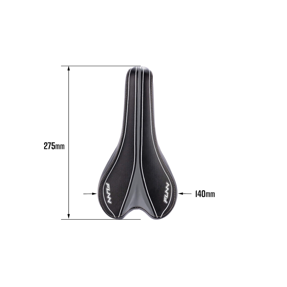 FUNN Saddle - Launch II - Water Resistant PVC - Impact Resistant Base - 275mm x 140mm - Black