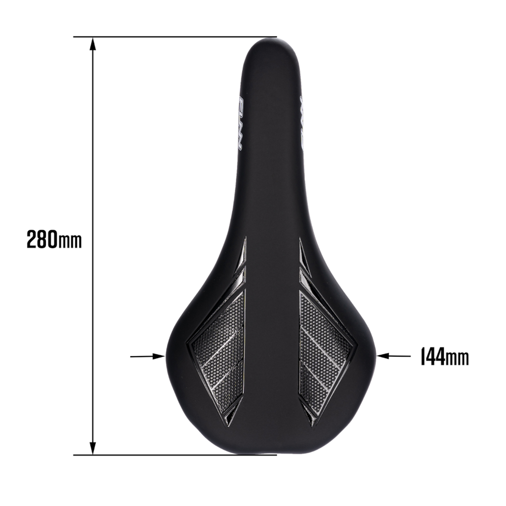 FUNN Saddle - Skinny - 144mm Wide - 280mm Long - Water Resistant - Black/ Black