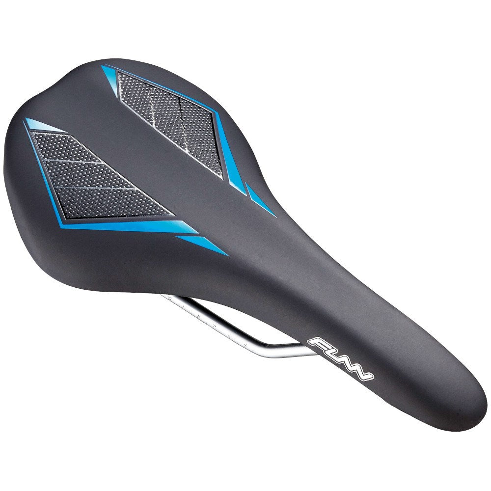 FUNN Saddle - Skinny - 144mm Wide - 280mm Long - Water Resistant - Black/ Blue