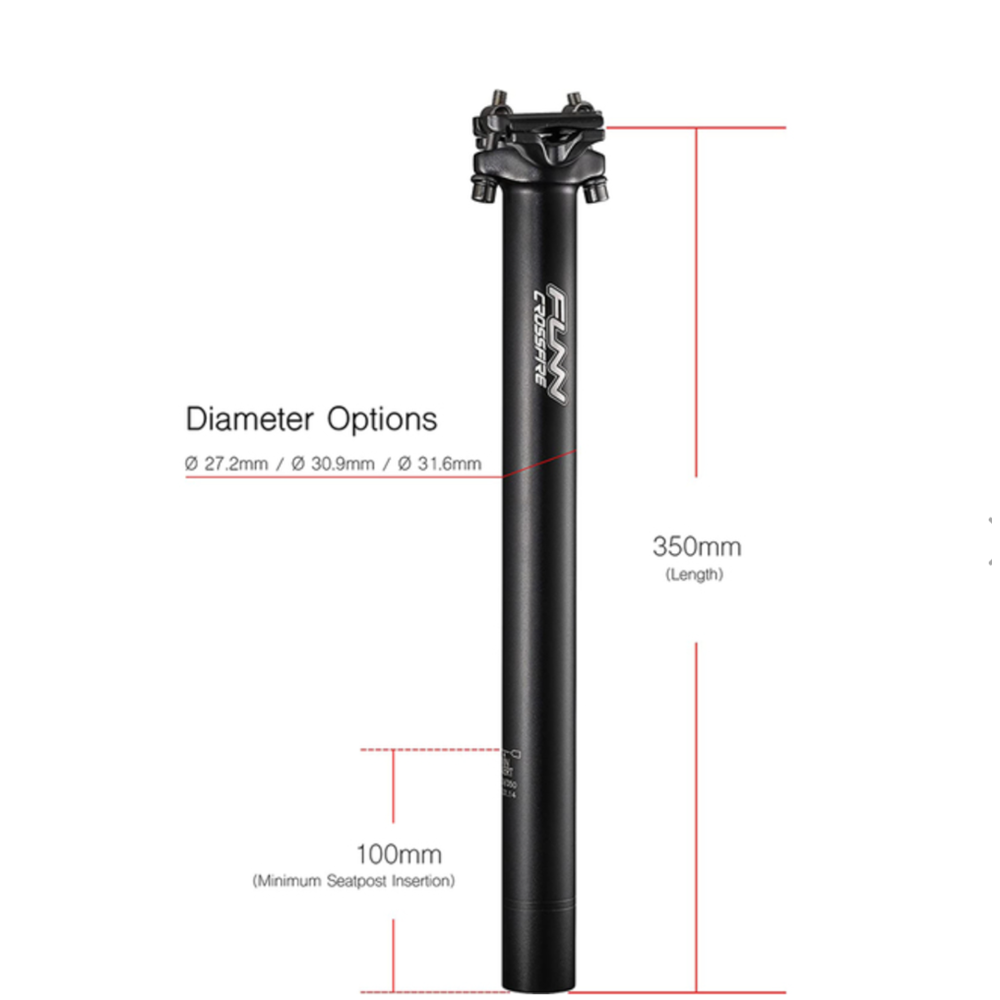 FUNN Seat Post - Crossfire - 27.2mm x 350mm - Black