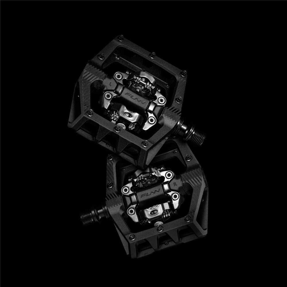 FUNN Pedal - Ripper V2 - Float Engagement SPD Compatible Clipless Pedals - Double Sided - Black