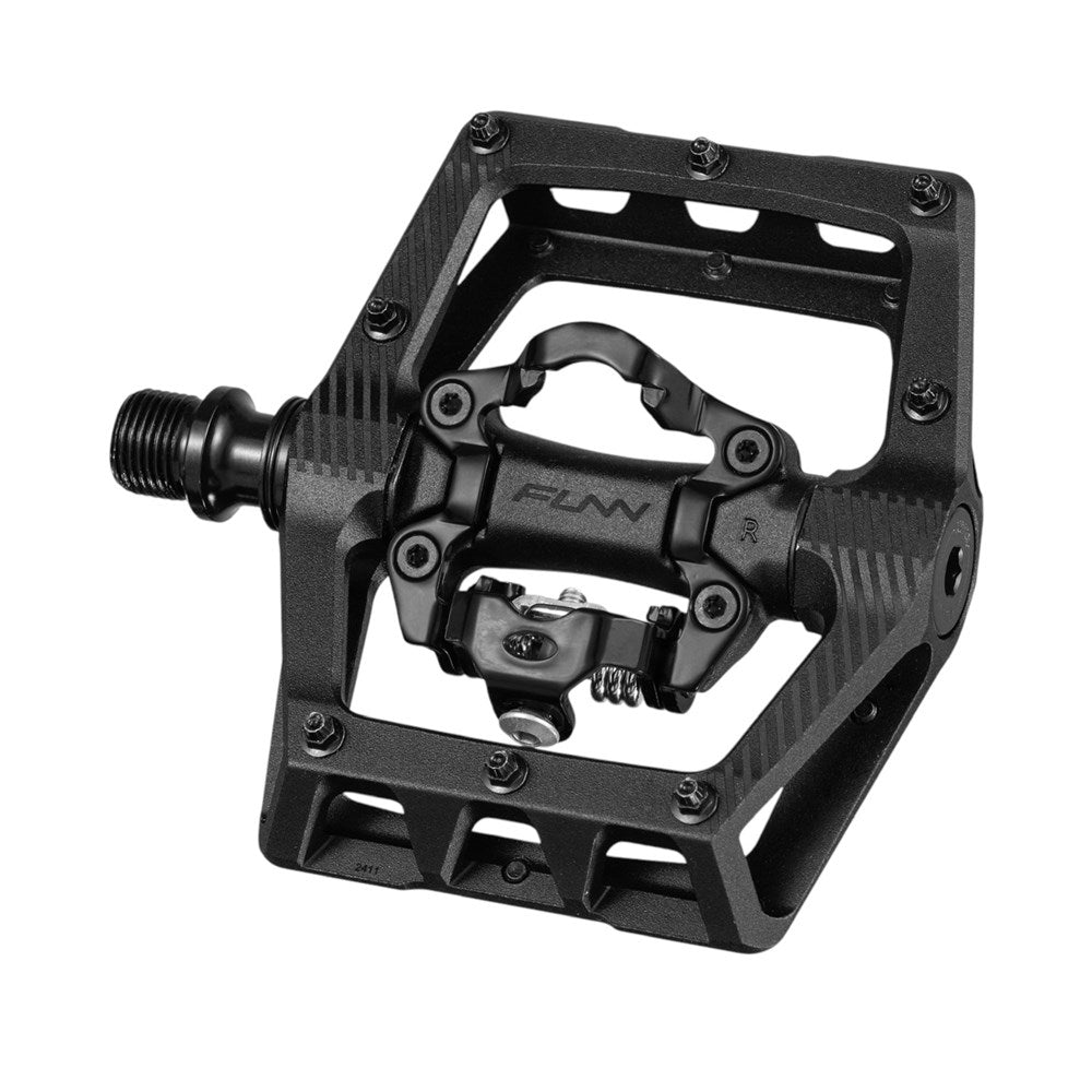 FUNN Pedal - Ripper V2 - Float Engagement SPD Compatible Clipless Pedals - Single Sided - Black
