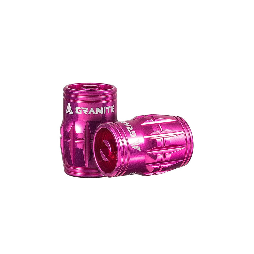 GRANITE JUICY - CNC Schrader Valve Cap with valve core remover - 2PC - Pink