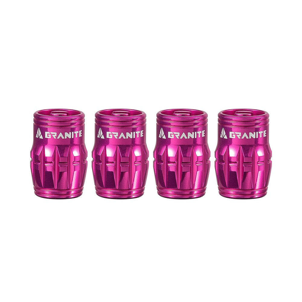 GRANITE JUICY - CNC Schrader Valve Cap with valve core remover - 4PC - Pink