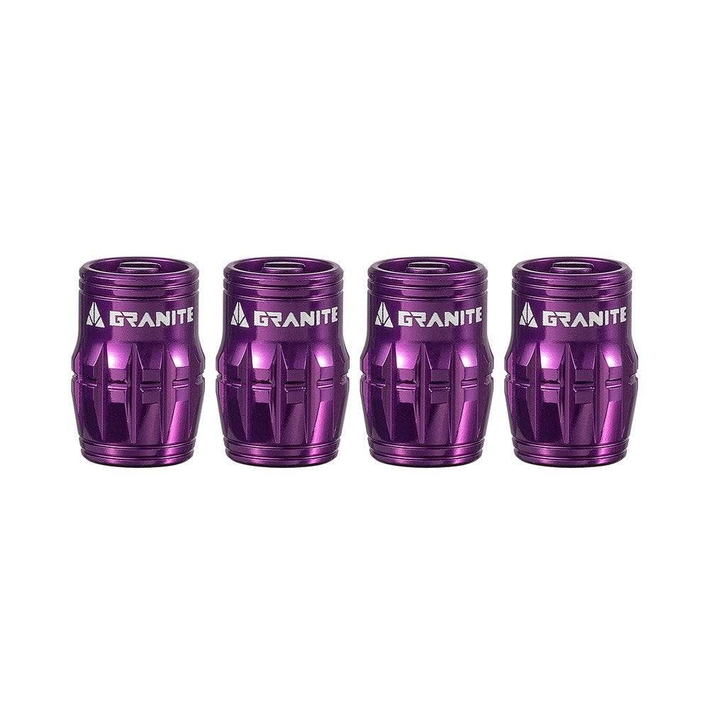 GRANITE JUICY - CNC Schrader Valve Cap with valve core remover - 4PC - Black
