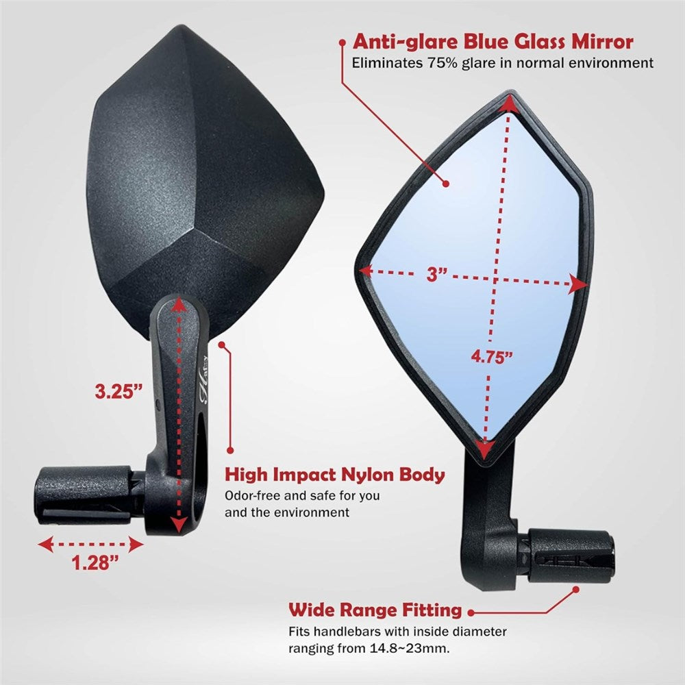 HAFNY Mirror - FR054 107mm x 66mm - Anti-Glare Auto Grade Glass Ball Joint - Left