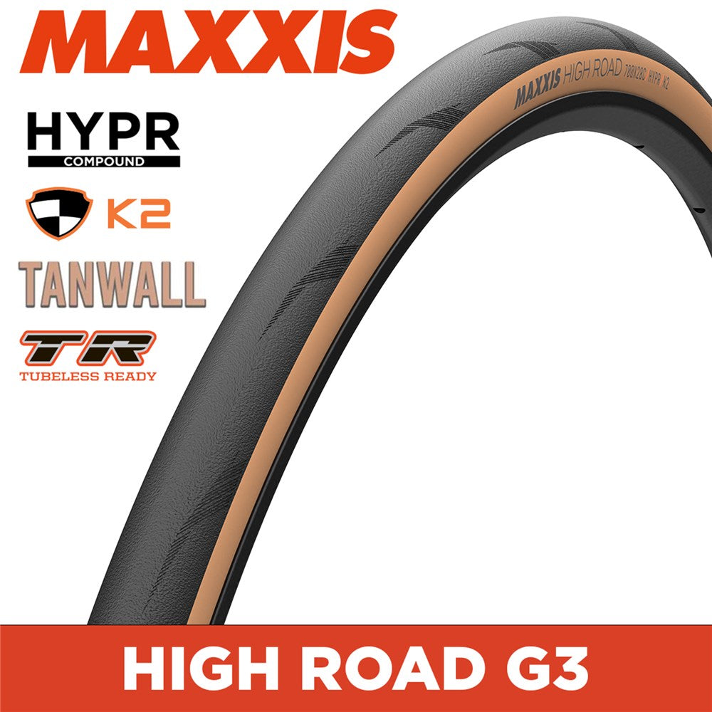 MAXXIS ROAD - HIGH ROAD - 700X28C - HYPR / K2 / TR / Tanwall - Carbon Fiber 150 TPI