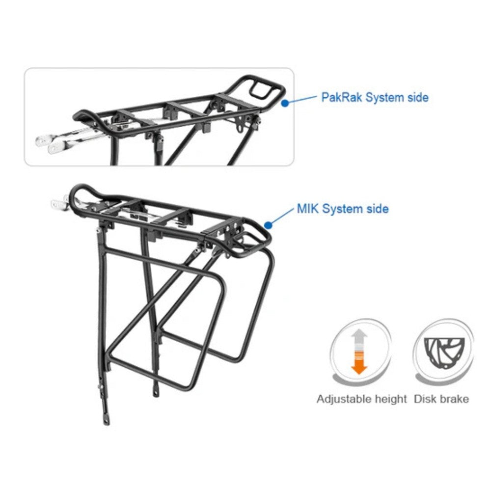 IBERA M-I-K Touring Carrier - Compatible with MIK / PakRak / G-2 clip-on bag systems