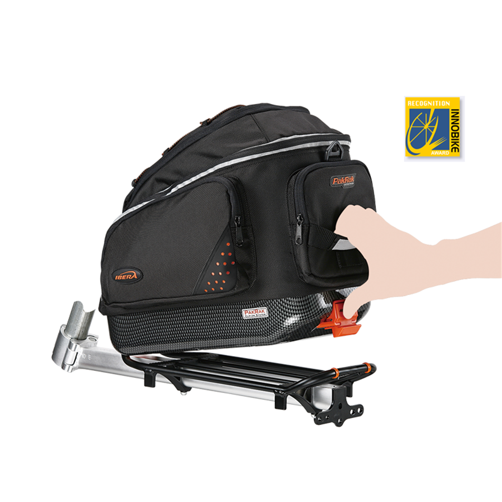 IBERA Pannier Rack - Pak Rak - W/Clip-On Bag Mount & Splash Guard For Touring