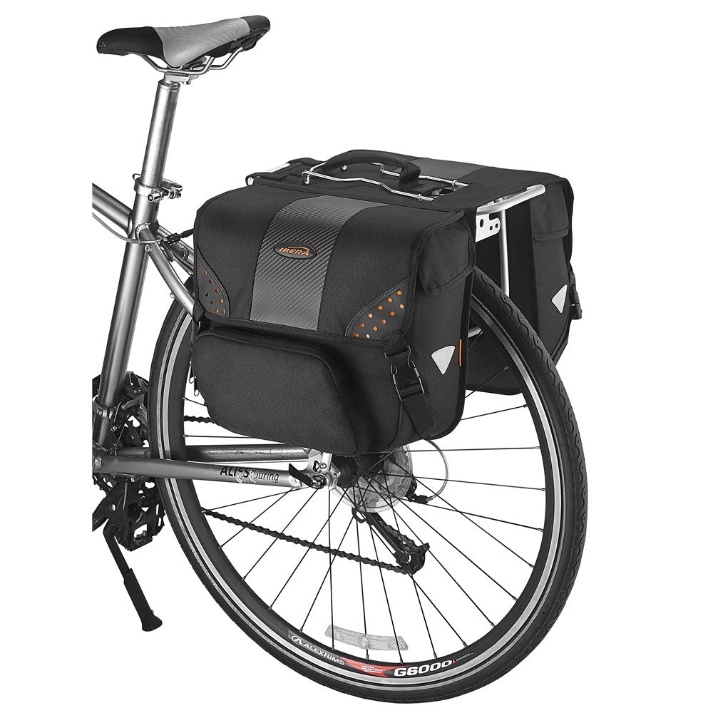 IBERA Pannier Bag - Side Mount Pair - Capacity (Pair) 28L - Size (Per Bag) L:32cm/W:15cm/D:30cm