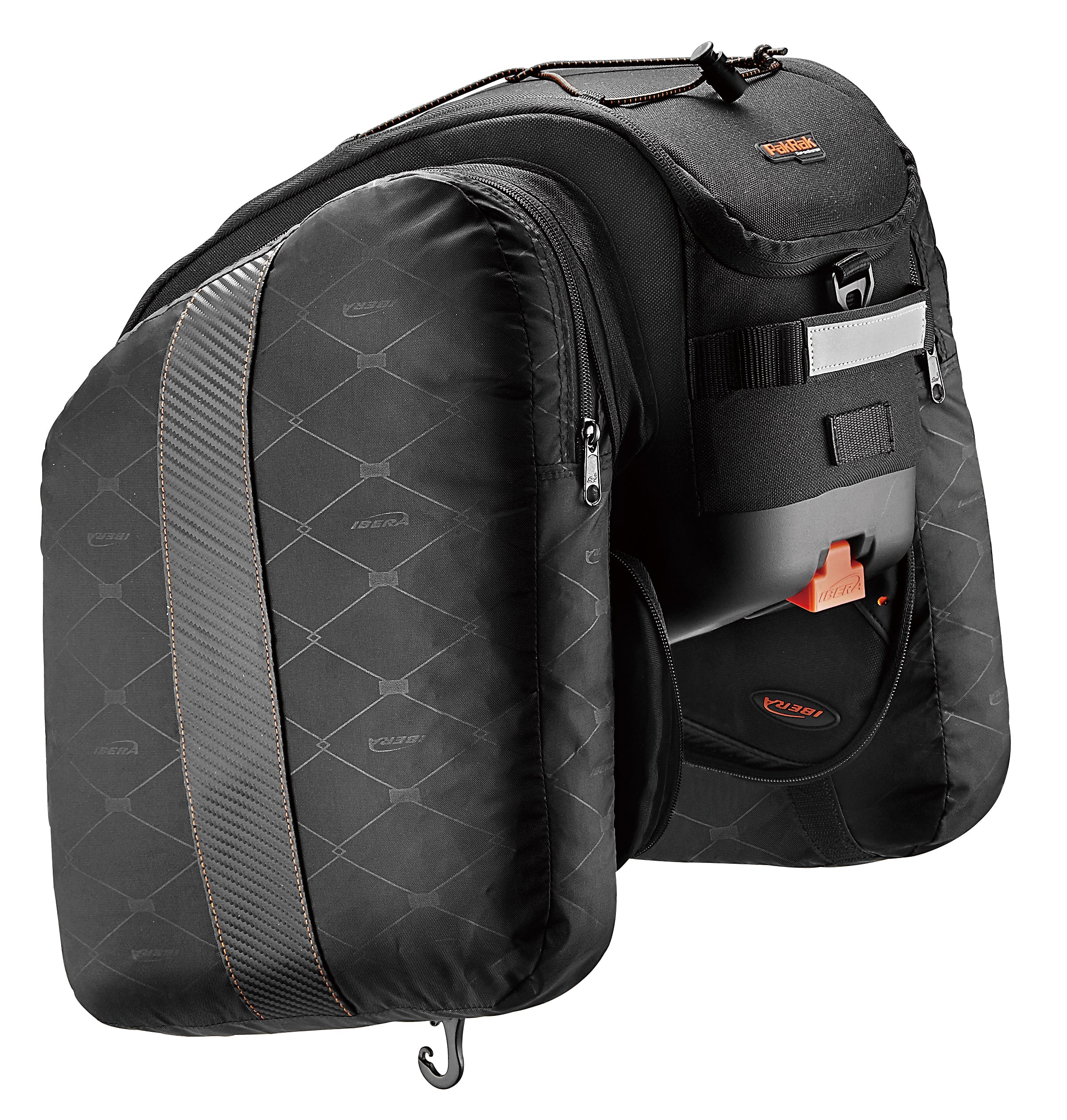 IBERA Pannier Bag - Pak Rak Multi - Mount Expandable Commuter Bag - 21L - (Fits Any Rack)