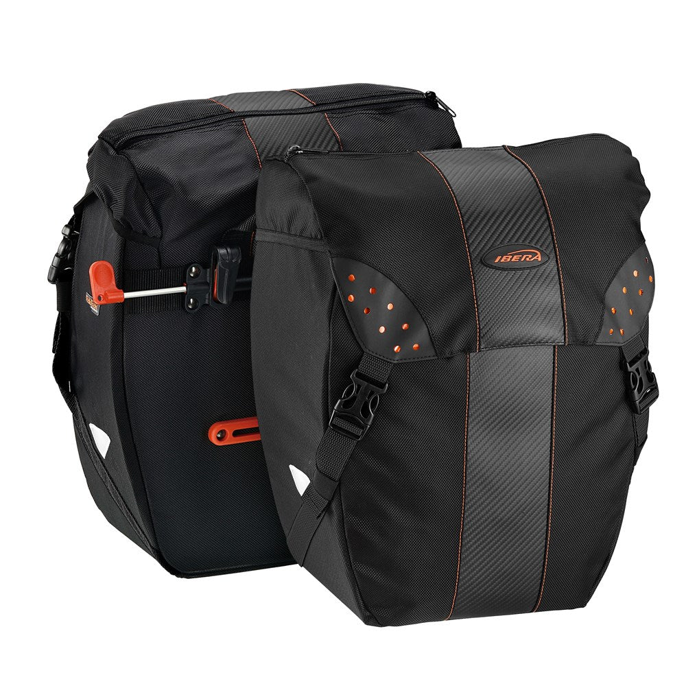 IBERA Pannier Bag - Pak Rak With Quick Clip-On System - 15L Carry Limit 9Kg - Sold As One
