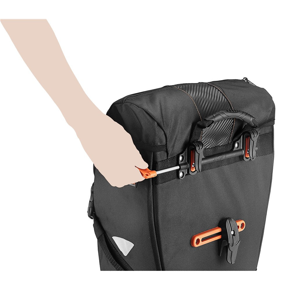 IBERA Pannier Bag - Pak Rak With Quick Clip-On System - 15L Carry Limit 9Kg - Sold As One