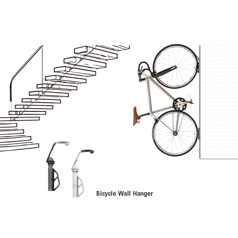 IBERA Bike Wall Vertical Hanger With Wall Protector
