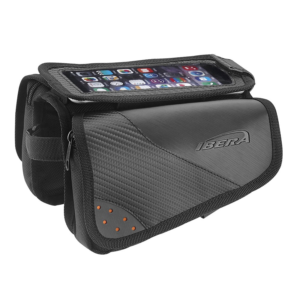 IBERA Top Tube Bag - With Phone Sleeve & Mini Panniers