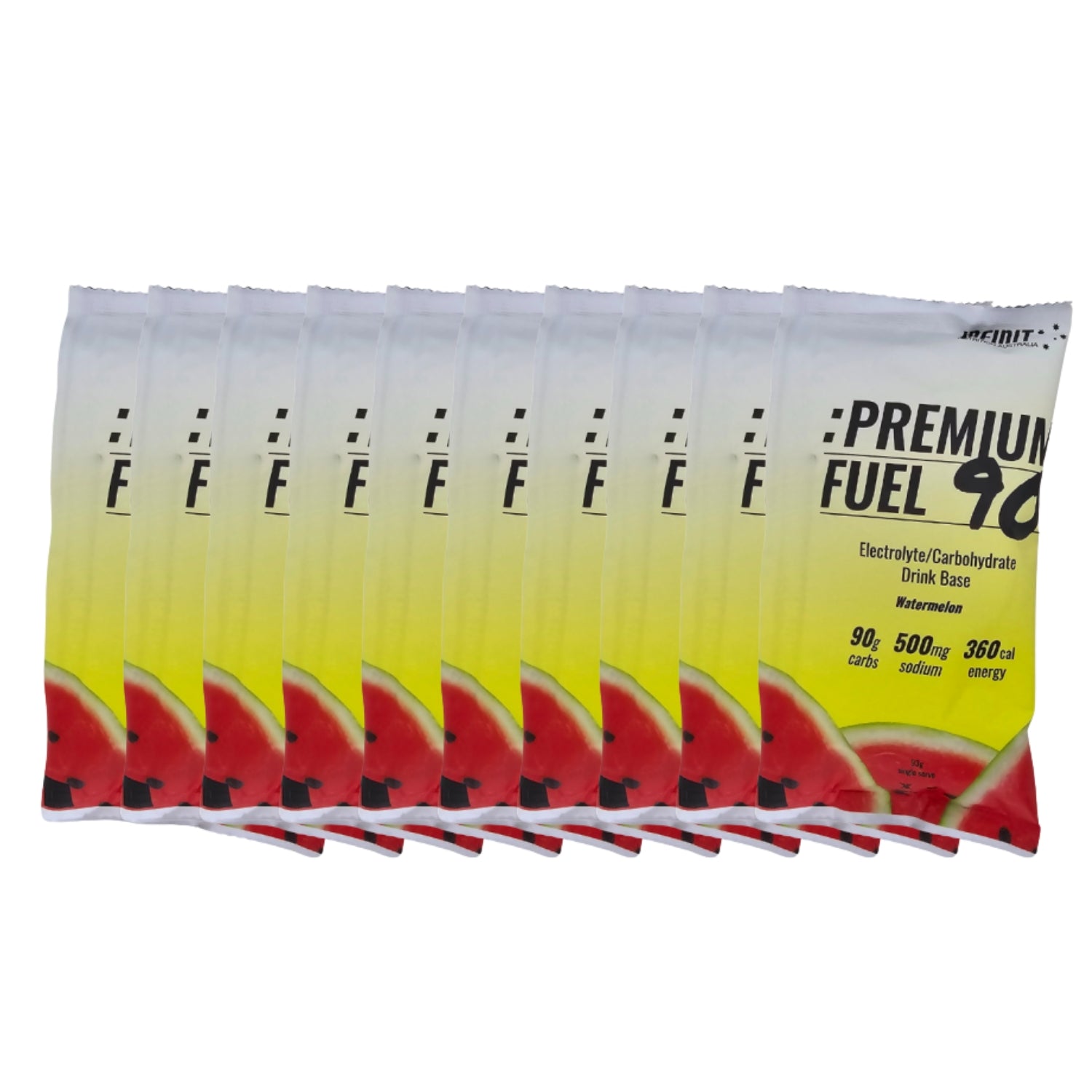 INFINIT NUTRITION Premium Fuel 90g Carbs - Single Serve Box of 10 Watermelon flavour