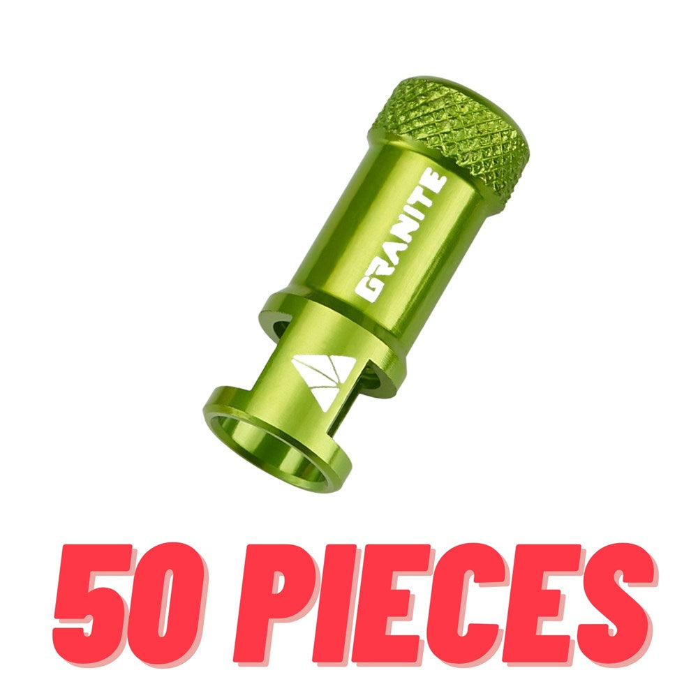 GRANITE JUICY - CNC Presta Valve Cap with valve core remover - 50PC - Green