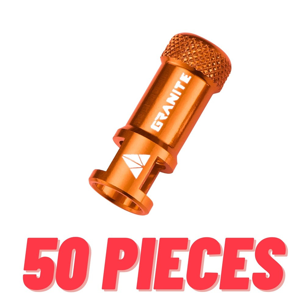 GRANITE JUICY - CNC Presta Valve Cap with valve core remover - 50PC - Gold