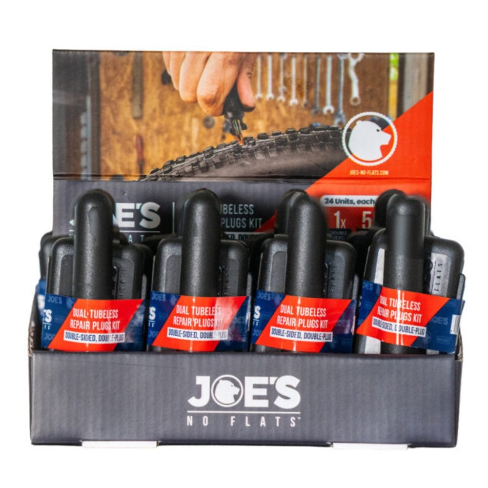 JOES NO FLATS - Dual Tubeless Repair Plugs Kit  in Display Box - 24 PCS