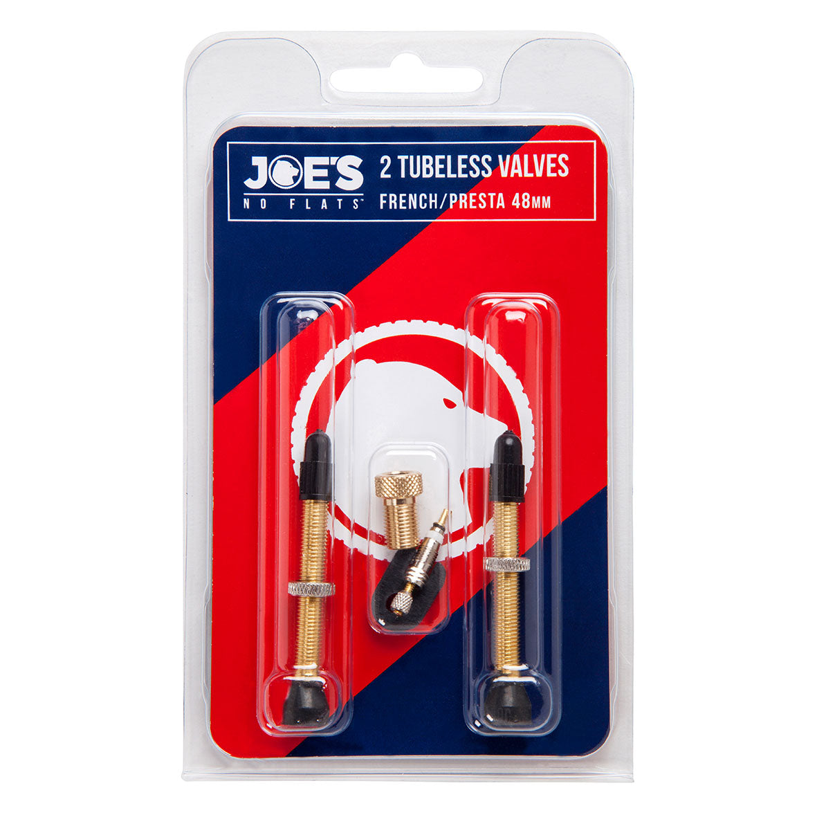 JOES NO-FLATS Presta Valve Twin Pack - 48mm - rounded base