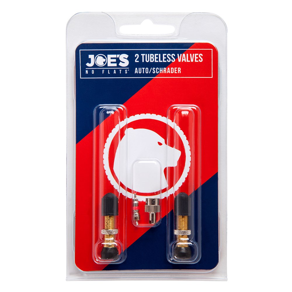 JOES NO-FLATS Schrader Valve Twin Pack - Tubeless Compatible 33mm