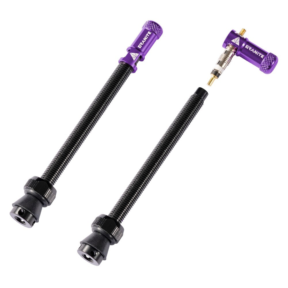 GRANITE JUICY - Valve stem with Juicy valve cap 80mm - 2PC - Black