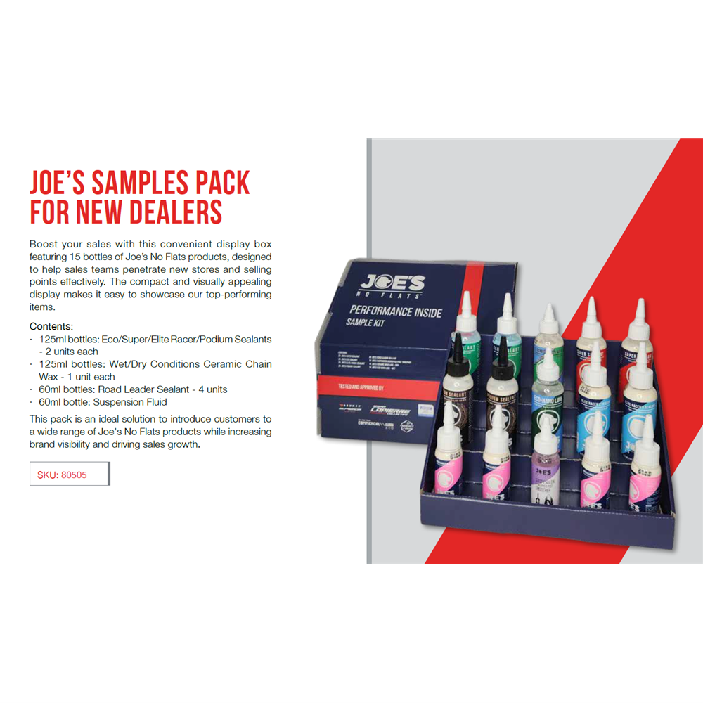 Joe's No-Flats Dealer Sample Pack -