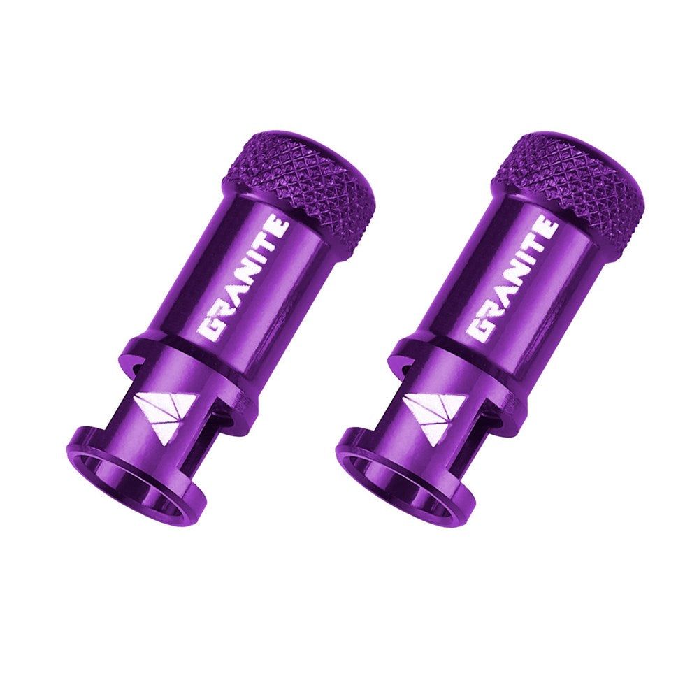 GRANITE JUICY - CNC Presta Valve Cap with valve core remover - 2PC - Purple