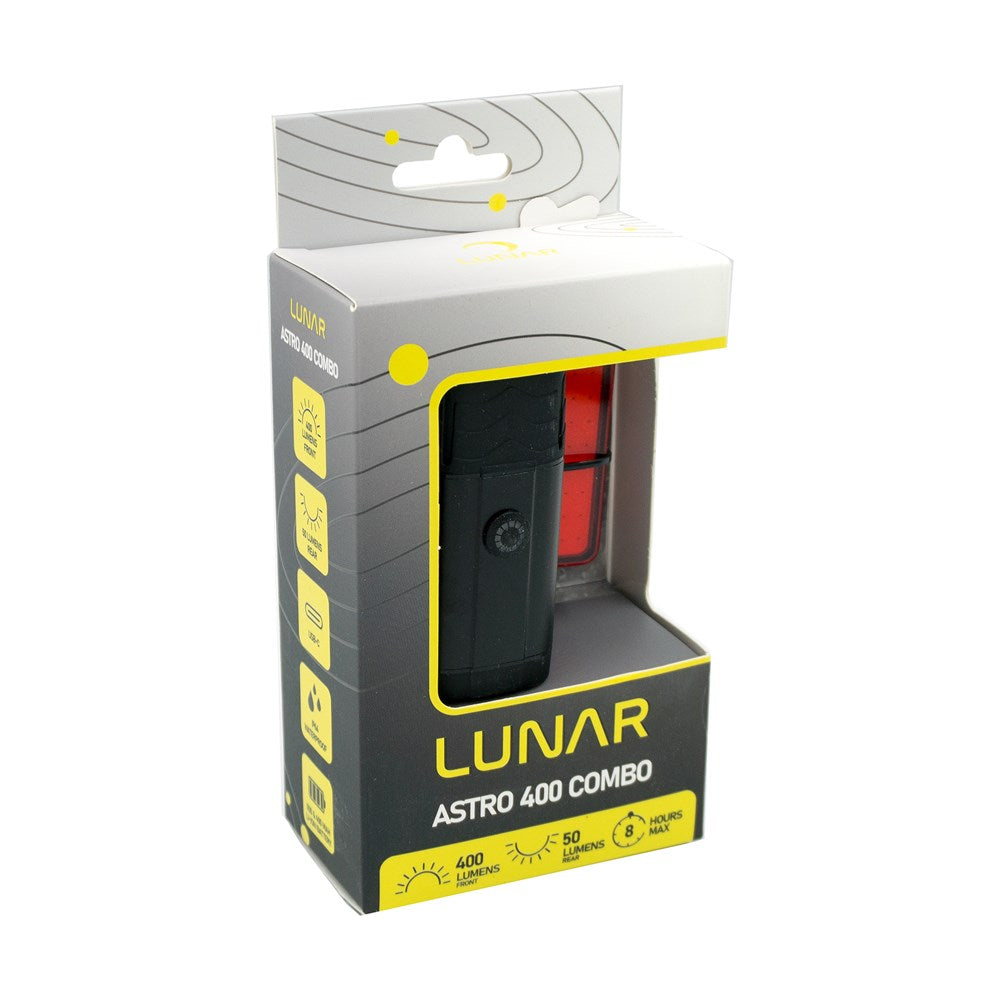 LUNAR Light Set - ASTRO 400 Combo - 400 Lumen Front - 50 Lumen Rear USB-C