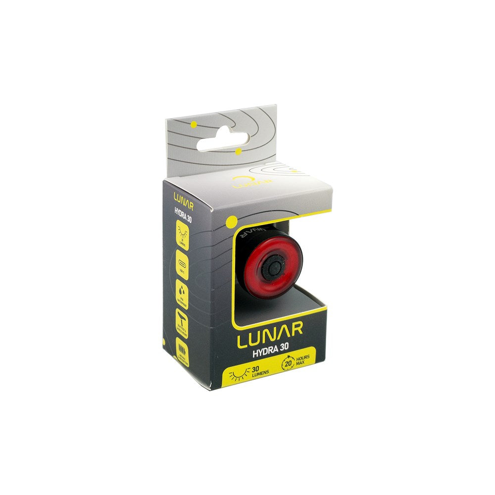 LUNAR Rear Light - HYDRA 30 - 30 Lumens - Saddle Rail Mount USB-C