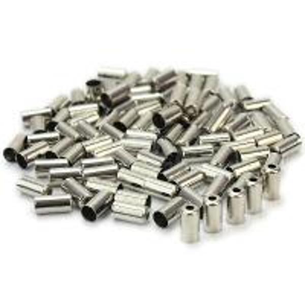 MARS ONE Brass End Caps Ferrules - 5mm - Suits Brake Cable - Nickle Plated - 200Pc