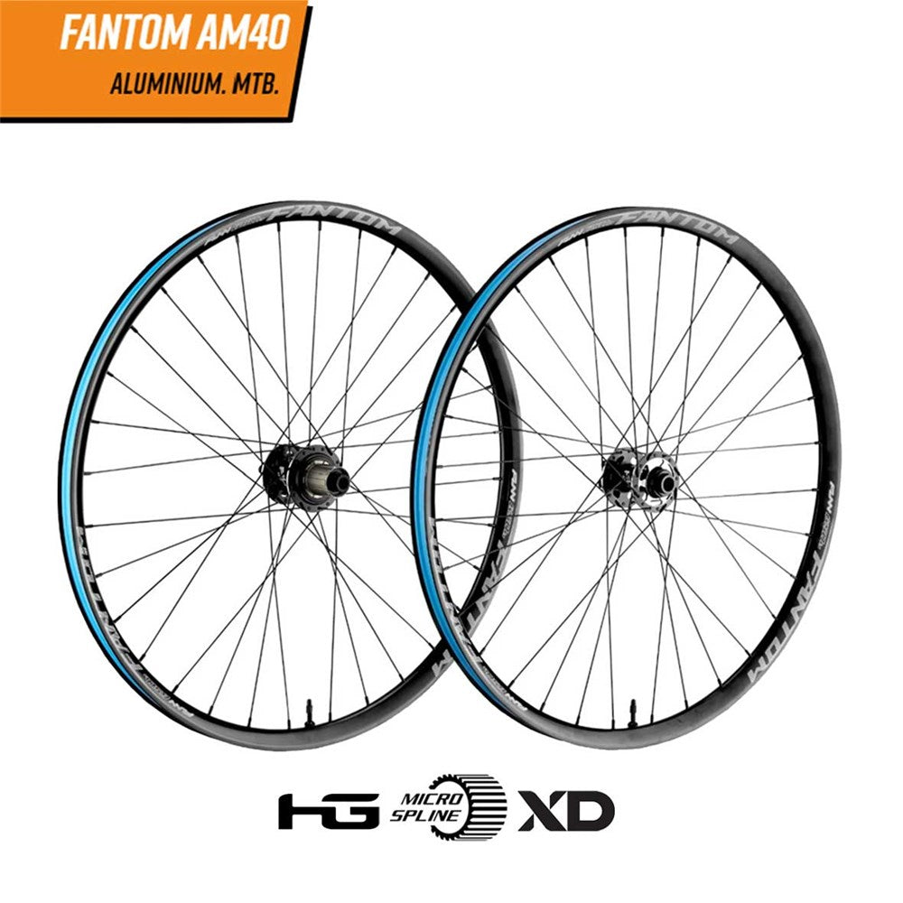 FUNN Wheelset - Fantom AM40 (Int 35mm) - 27.5 Inch - 32H - 6 Bolt Disc Mount - F:110/15mm R:148/12mm - Shimano Micro Spline Drive Body