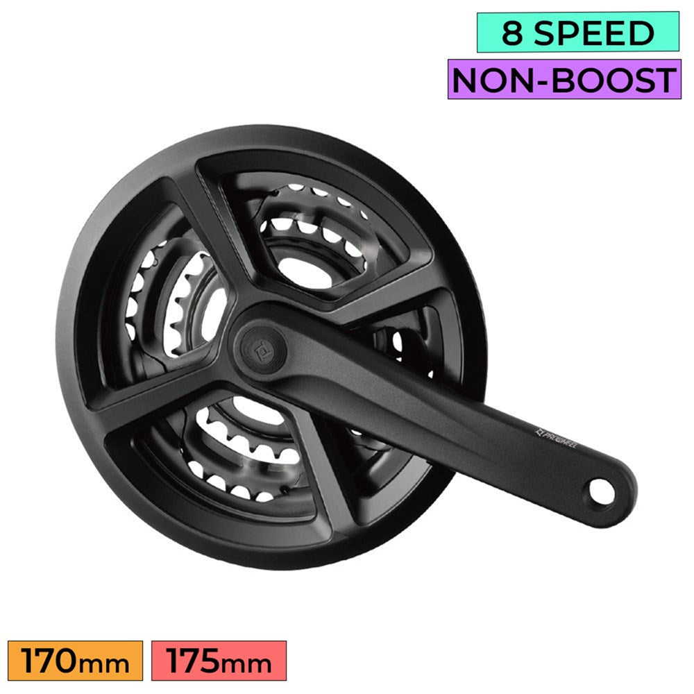 PROWHEEL Crankset -  TY-CM05 3x7-8 Speed Square Taper Inc Chain Guard - 170mm 48/38/28