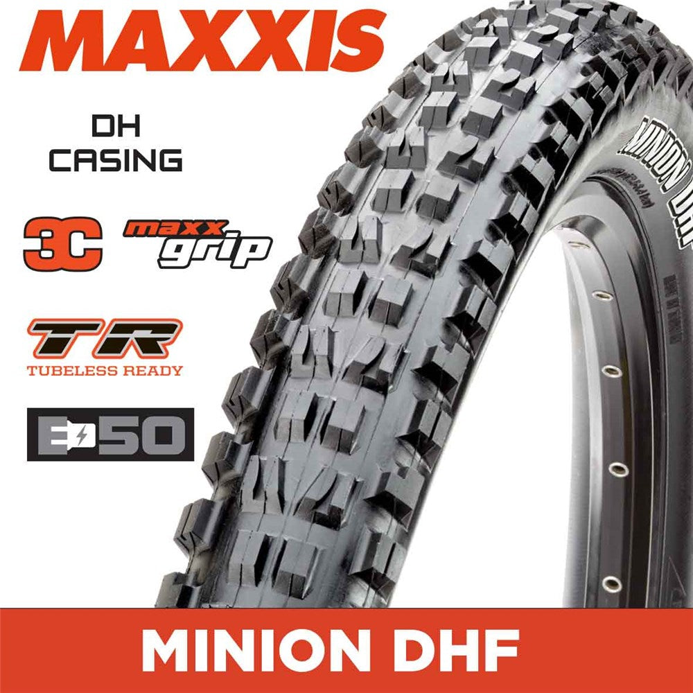 MAXXIS EMTB - MINION DHF - 29x2.50 - 3C MaxxGrip / DH / TR - Foldable 60x2 TPI E50