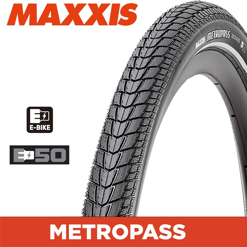 MAXXIS Metropass E-Trekking - 700x45 E-50 115kg Load Wirebead - Reflective Strip