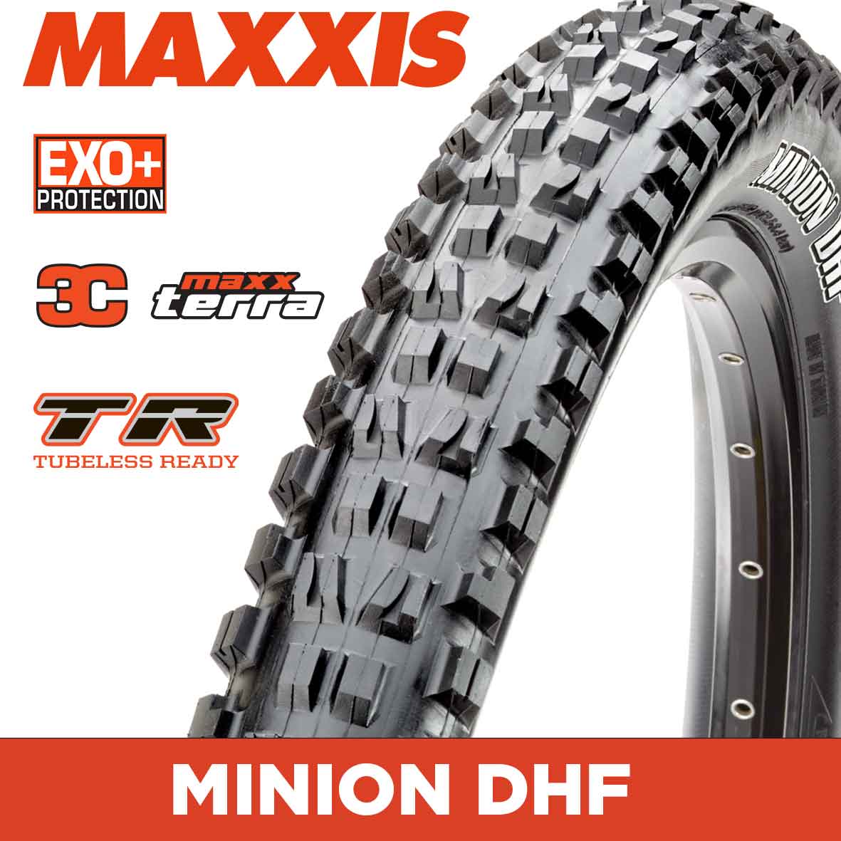 MAXXIS MOUNTAIN - MINION DHF  - 27.5X2.60 - 3C MaxxTerra / EXO+ / TR - Foldable 60 TPI E25
