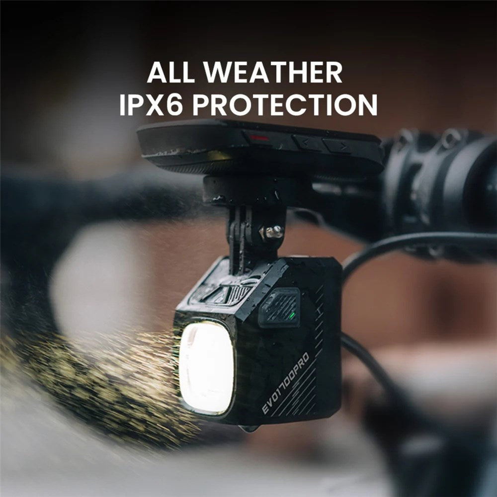 MAGICSHINE Front Light - EVO 1700 PRO Black - Undermount - Out-front Bar Mount - IPX6 USB-C