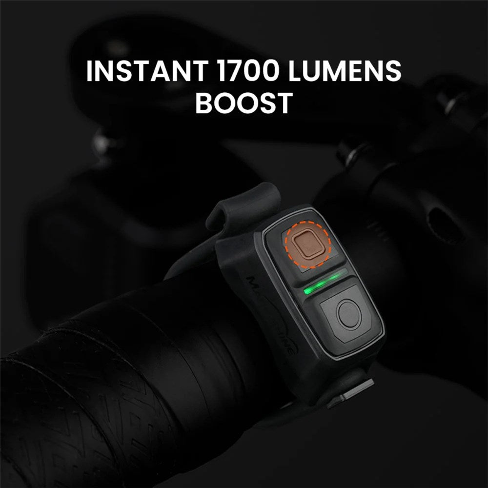 MAGICSHINE Front Light - EVO 1700 PRO Black - Undermount - Out-front Bar Mount - IPX6 USB-C