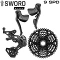 MICROSHIFT Groupset Gravel - Sword Black - 1x9 Drop Bar Shifter - 11-46T Cassette