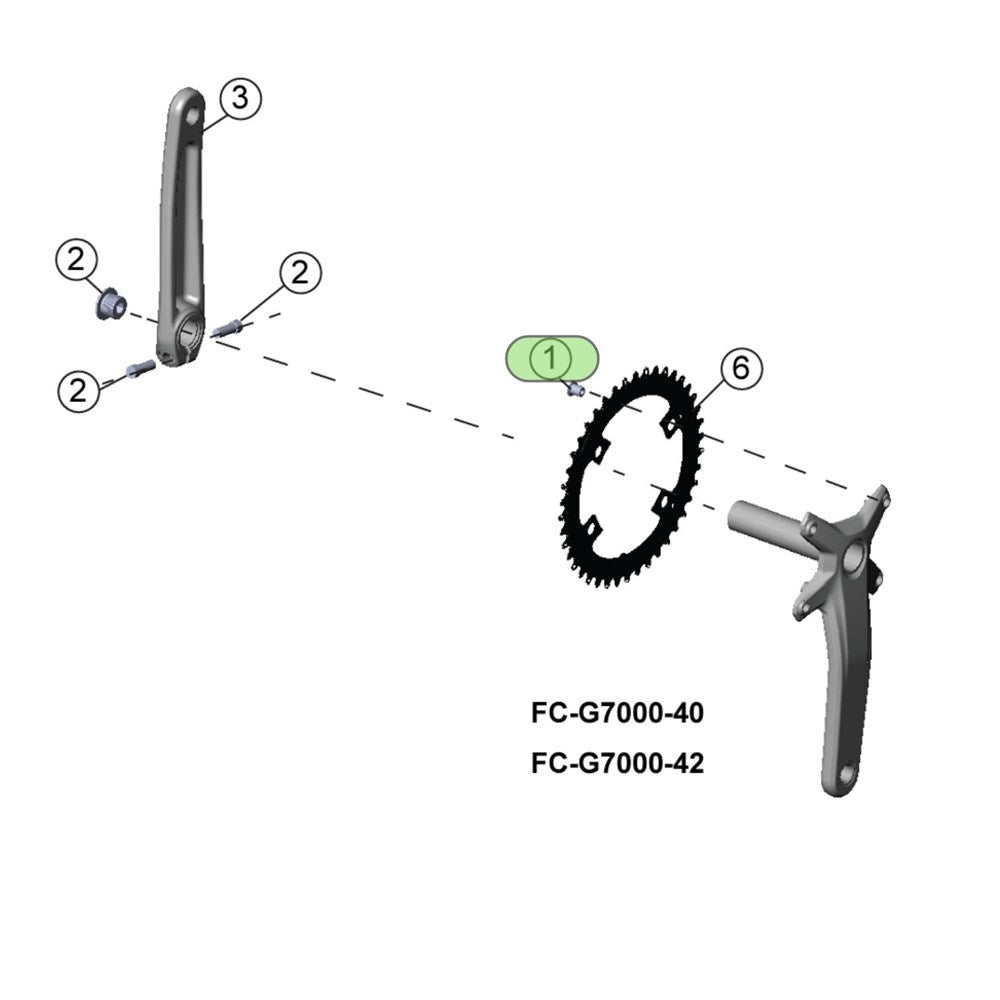 Midroshift SWORD CRANK CHAINRING BOLTS - 4 Pack - Y-FC201