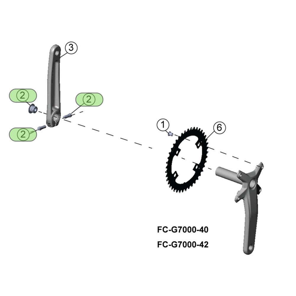 Microshift Sword Crank Preload Cap w/ 2x Crank Arm Bolts - MSH-Y-FC202 
!!!!!!!!Bolts not in item as listed