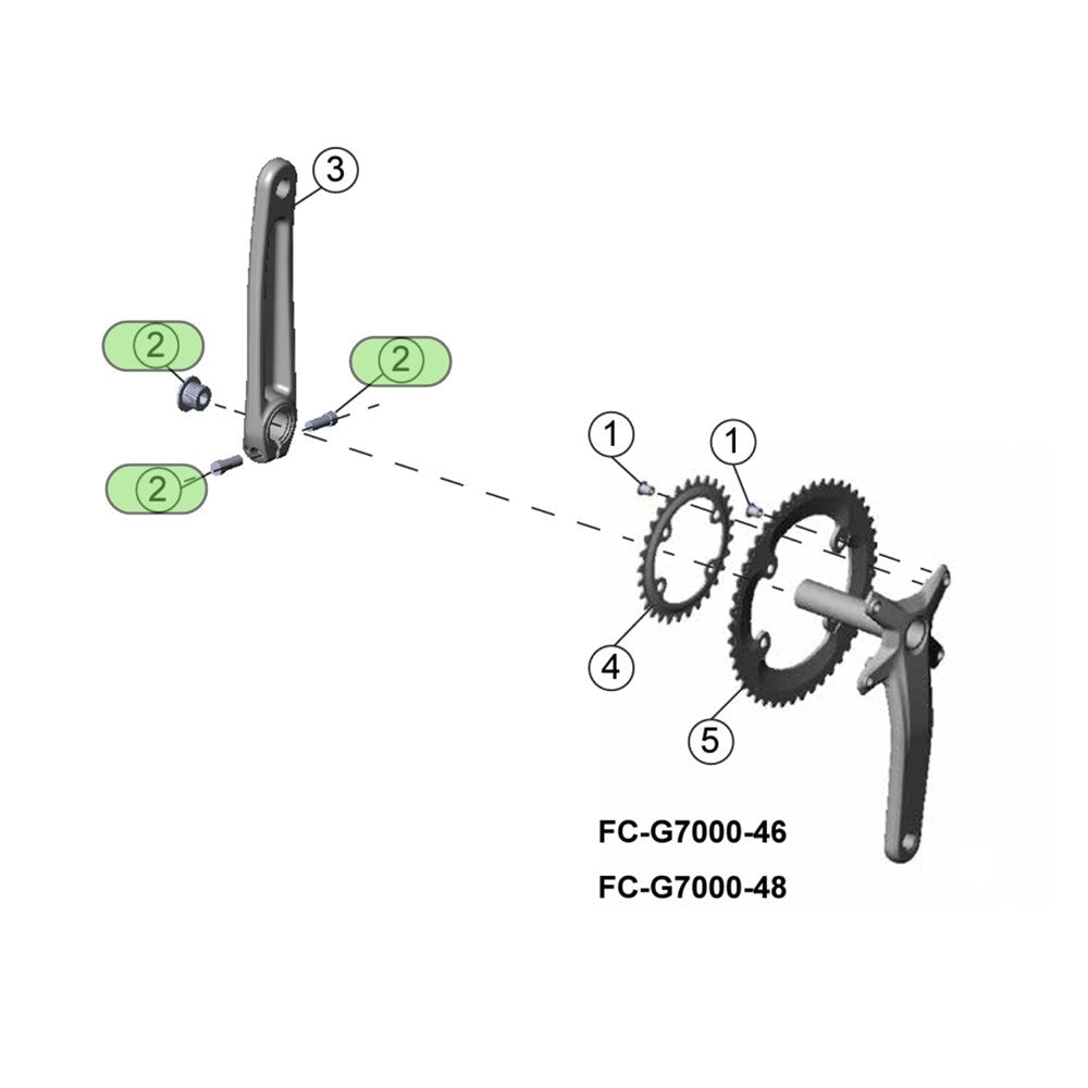 Microshift Sword Crank Preload Cap w/ 2x Crank Arm Bolts - MSH-Y-FC202 
!!!!!!!!Bolts not in item as listed