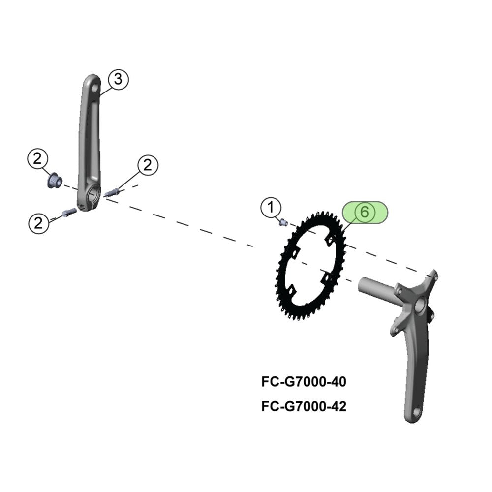Microshift SWORD 42T NARROW WIDE CHAINRING BCD 110 Y-FC7000-42