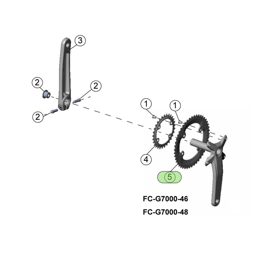 Microshift  SWORD 46T CHAINRING BCD 110 Y-FC7000-46