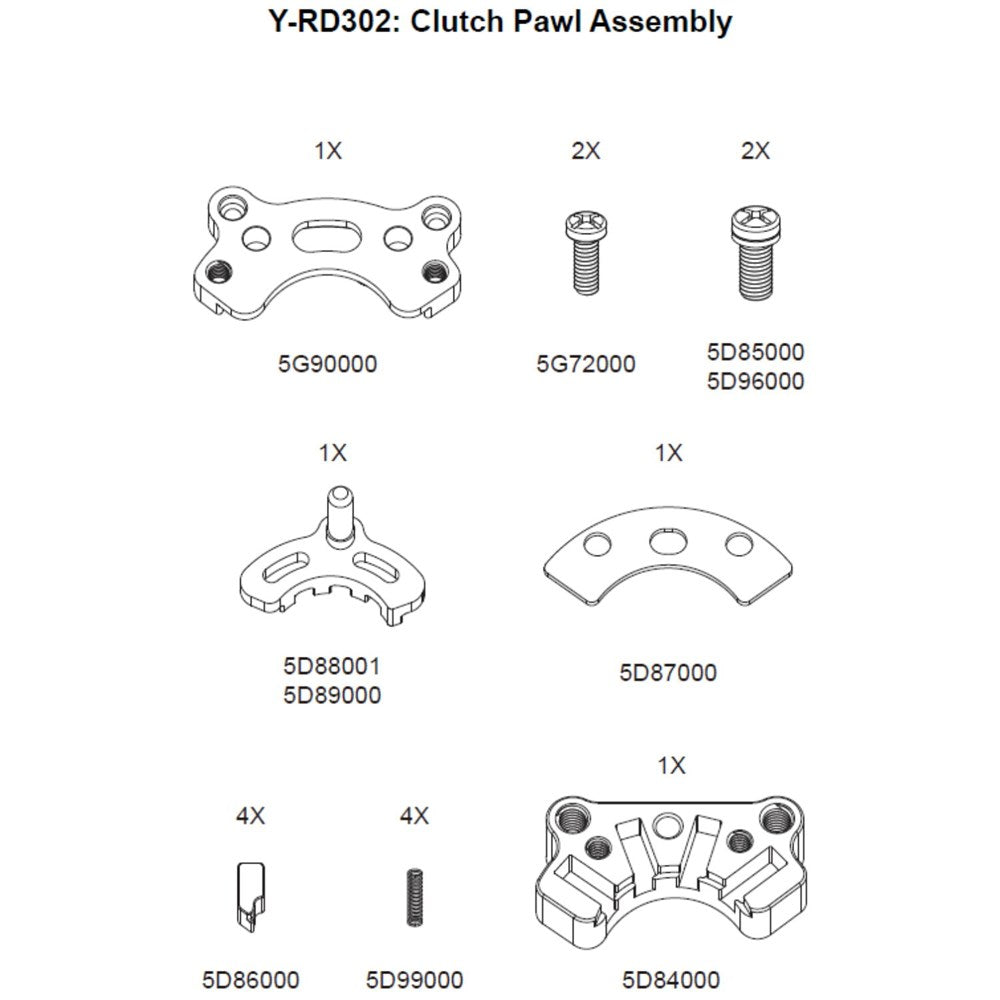MICROSHIFT Rear Derailleur Ratchet and Pawl Clutch Teeth Assembly Y-RD302, microSHIFT Rear Der Clutch Teeth Assy