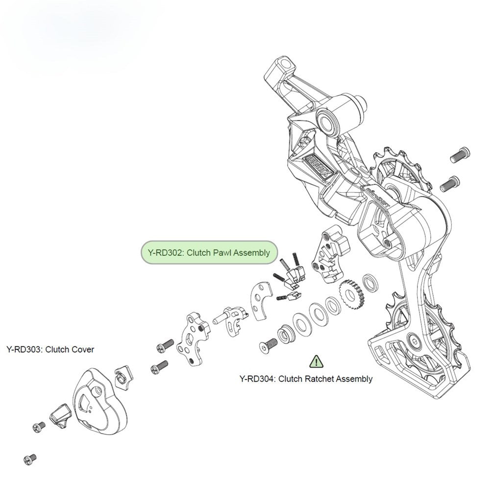MICROSHIFT Rear Derailleur Ratchet and Pawl Clutch Teeth Assembly Y-RD302, microSHIFT Rear Der Clutch Teeth Assy
