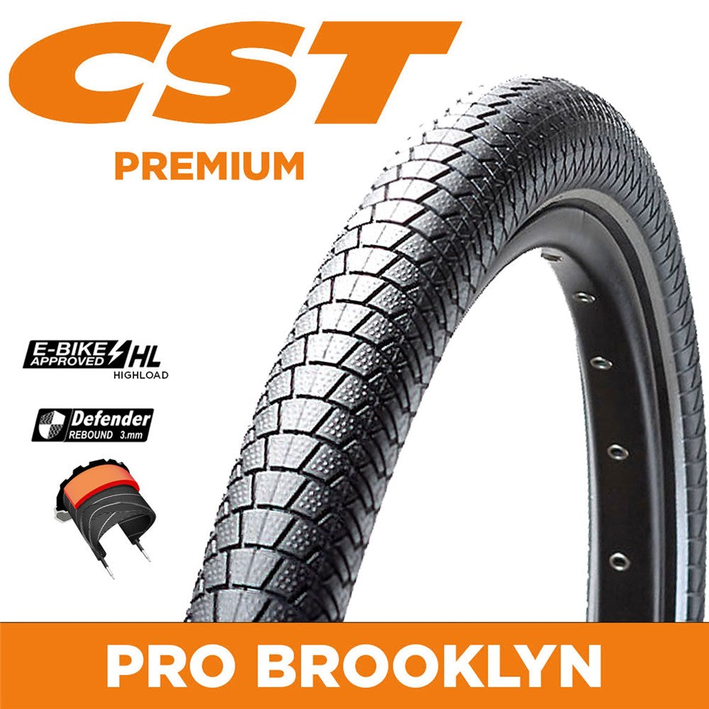 CST Tyre Pro Brooklyn - 27.5 x 2.0 - Wire 27 TPI - 975g - Single Compound - 95kg Load Rating - Defender Allround - Reflective Strip - C1996