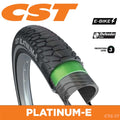 CST Tyre Platinum-E - 700 x 45 (28 x 2.0) - Wire 27 TPI - 1020g - Single Compound - 100kg Load Rating - EBike Approved - Defender EPS - Reflective Strip - CTC-17