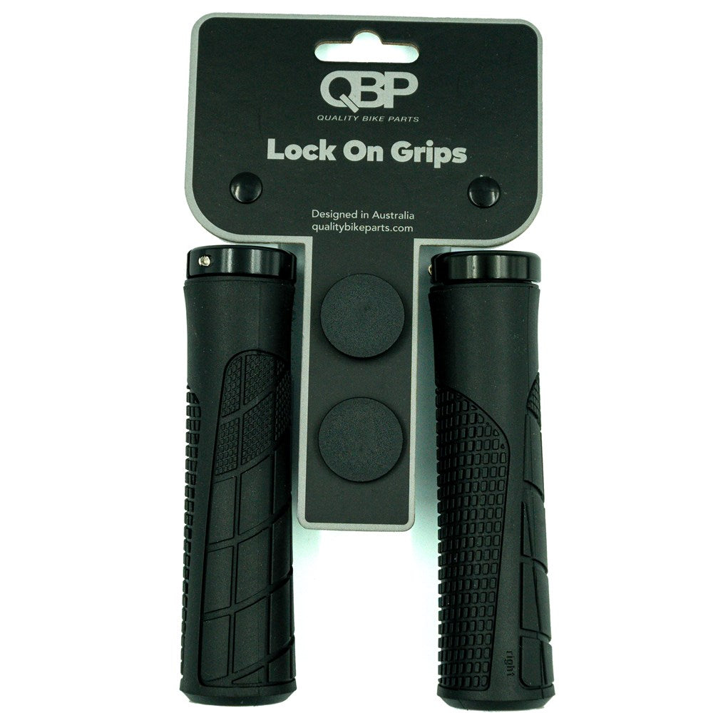 QBP MTB Lock On Grips - 130mm -  Black